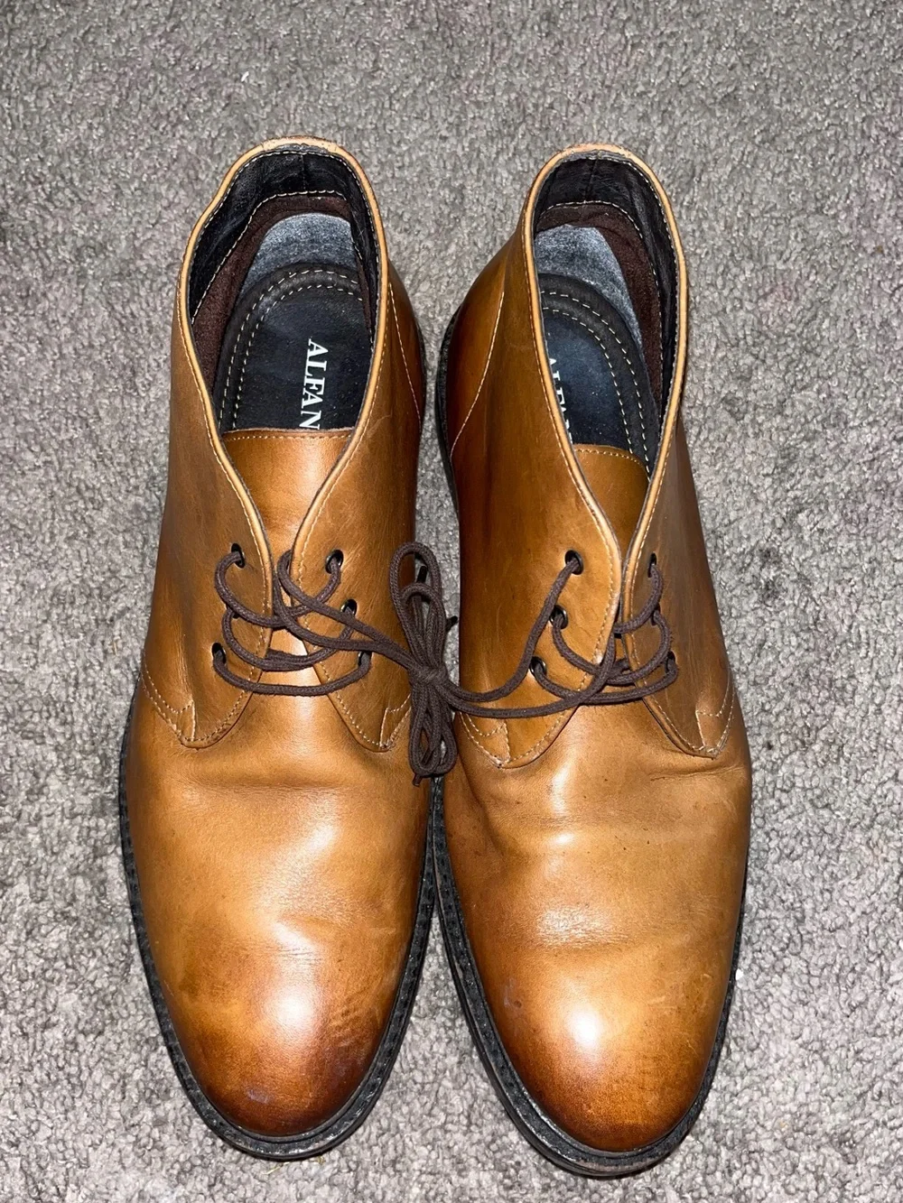 Alfani Men's Cognac Leather Chukka Boots